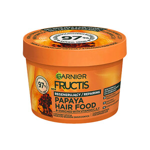 ماسک مو بازسازی کننده گارنیه مدل Papaya Hair Food مخصوص موهای آسیب دیده با کاهش ۹۴ درصدی شکنندگی حجم ۴۰۰ میل