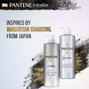 شامپو سم زدای پنتن مدل Micellar Detox &amp;amp; Scalp Cleanse با عصاره زغال سفید حجم ۵۳۰ میل