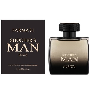 ادو پرفیوم مردانه فارماسی مدل Shooter's Man Black رایحه تلخ و چوبی حجم ۷۵ میل