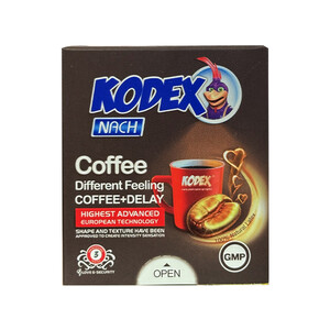 کاندوم تاخیری  کدکس مدل COFFEE با اسانس قهوه و انرژی بخش بسته ۳ عددی