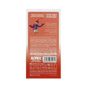 کاندوم کدکس مدل WARM CHALLENGER 5 IN 1 تنگ کننده و تاخیری بسته ۱۲ عددی
