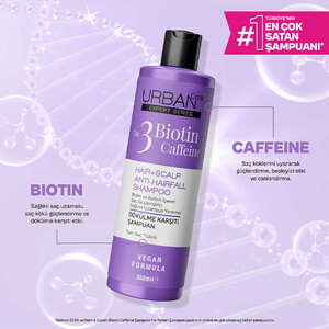 شامپو ضدریزش و تقویت‌کننده مو اوربن کر مدل No. 3 Biotin &amp;amp; Caffeine حاوی بیوتین و کافئین حجم ۳۵۰ میل
