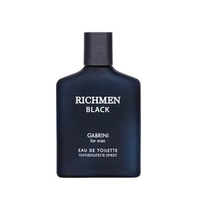 ادوتویلت مردانه گابرینی مدل RICHMEN BLACK با رایحه تلخ چوبی-آروماتیک و ماندگاری سدر و خس‌خس حجم ۱۰۰ میل