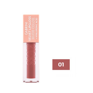 لیپ گلاس مخملی گابرینی مدل VELVET LIPGLOSS با رنگ نود و هیالورونیک اسید حجم ۶ میل