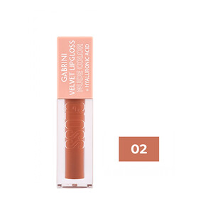 لیپ گلاس مخملی گابرینی مدل VELVET LIPGLOSS با رنگ نود و هیالورونیک اسید حجم ۶ میل