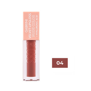 لیپ گلاس مخملی گابرینی مدل VELVET LIPGLOSS با رنگ نود و هیالورونیک اسید حجم ۶ میل