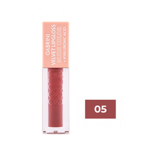 لیپ گلاس مخملی گابرینی مدل VELVET LIPGLOSS با رنگ نود و هیالورونیک اسید حجم ۶ میل