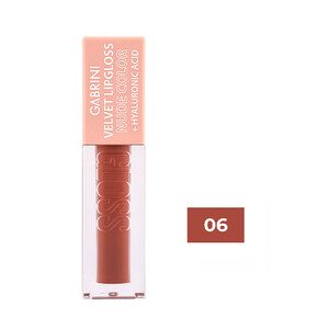 لیپ گلاس مخملی گابرینی مدل VELVET LIPGLOSS با رنگ نود و هیالورونیک اسید حجم ۶ میل