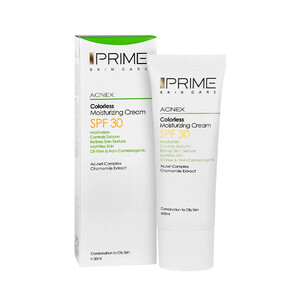 کرم مرطوب کننده فاقد چربی پرایم مدل Acnex با SPF30 مناسب پوست های چرب و مختلط حجم ۵۰ میل