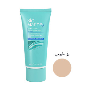 کرم رطوبت رسان رنگی بژ روشن SPF15 بایومارین مدل AQUA DETOX حاوی عصاره جلبک‌های دریایی حجم ۴۰ میل