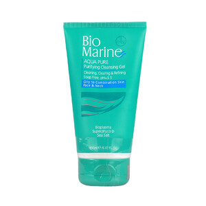 ژل شستشوی صورت بایومارین مدل AQUA PURE مناسب پوست چرب و جوش دار حجم ۱۵۰ میل