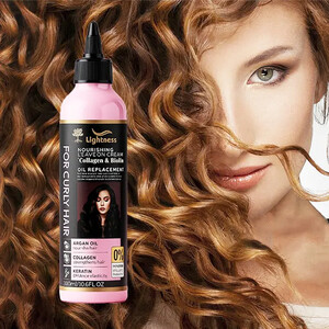 کرم تغذیه‌کننده و حالت‌دهنده تخصصی لایتنس مدل COLLAGEN &amp; BIOTIN مخصوص موهای فر حجم ۳۰۰ میل