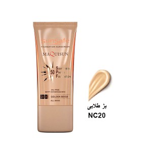 کرم ضد آفتاب کرم پودری و پرایمری سان سیف مدل Maquisun با SPF50 و ماندگاری بالا حجم ۴۰ میل