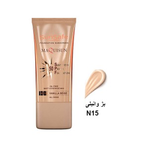 کرم ضد آفتاب کرم پودری و پرایمری سان سیف مدل Maquisun با SPF50 و ماندگاری بالا حجم ۴۰ میل