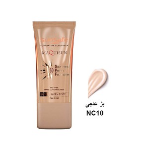 کرم ضد آفتاب کرم پودری و پرایمری سان سیف مدل Maquisun با SPF50 و ماندگاری بالا حجم ۴۰ میل