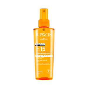 روغن ضد آفتاب و برنزه کننده بیوکسین مدل SUNCARE PROTECTION با SPF15 مناسب انواع پوست حجم ۲۰۰ میل