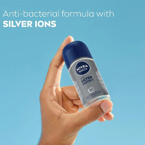 رول ضدتعریق مردانه نیوآ مدل SILVER PROTECT با ویژگی آنتی‌باکتریال و ماندگاری ۷۲ ساعته حجم ۵۰ میل
