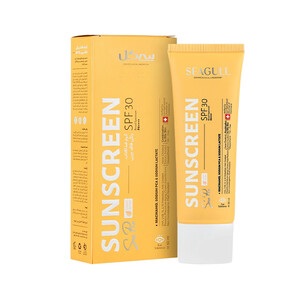 کرم ضدآفتاب رنگی فاقد چربی سی‌گل مدل SUNSCREEN SPF 30 رنگ بژ روشن مناسب پوست‌های چرب و مختلط حجم ۵۰ میل