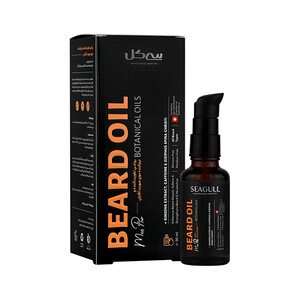 روغن تقویت کننده و نرم کننده ریش سی‌گل مدل BEARD OIL حاوی عصاره جینسینگ، کافئین و عصاره سدر با خاصیت افزایش رشد و نرم‌کنندگی حجم ۳۰ میل