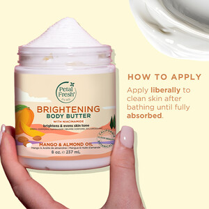 کره بدن روشن کننده و مغذی پتال فرش مدل Brightening Mango And Almond Oil  مناسب پوست های کدر و تیره حجم 237ml