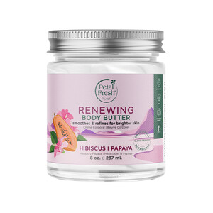 کره بدن  لایه بردار ملایم پتال فرش مدل Renewing Hibiscus And Papaya مناسب پوست های کدر و خسته با رایحه ختمی و پاپایا حجم 237ml