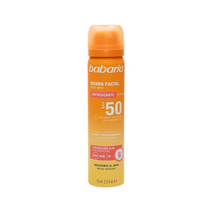 اسپری ضد آفتاب صورت باباریا مدل Refrescante SPF50 حاوی آلوئه ورا و نیاسینامید حجم 75ml
