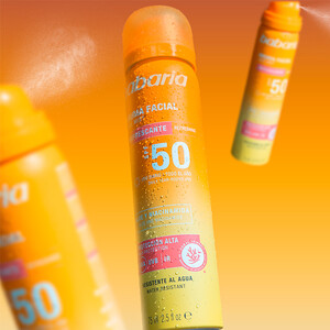 اسپری ضد آفتاب صورت باباریا مدل Refrescante SPF50 حاوی آلوئه ورا و نیاسینامید حجم 75ml