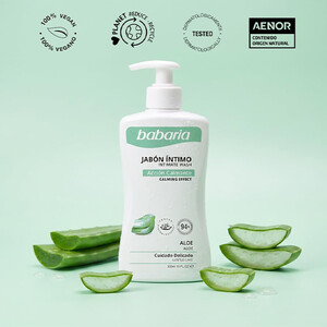 ژل بهداشتی بانوان آلوئه ورا باباریا مدل Aloe با خاصیت ضد التهاب و رطوبت‌رسان حجم 300ml