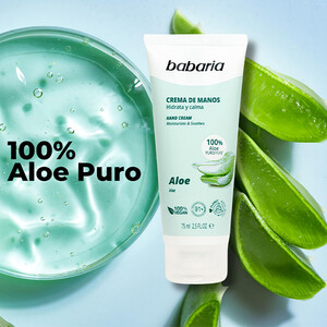 کرم مرطوب کننده دست آلوئه ورا باباریا مدل Aloe تسکین دهنده پوست های خشک و حساس حجم 75ml