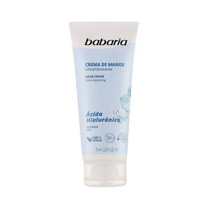 کرم دست آبرسان باباریا حاوی هیالورونیک اسید مدل Acido Hialuronico قوام‌دهنده و جوانساز حجم 75ml