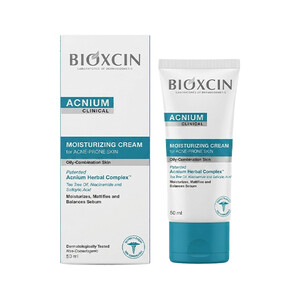 کرم مرطوب کننده بیوکسین مدل Acnium کنترل‌کننده چربی و مات‌کننده مناسب پوست‌های چرب و جوش‌دار حجم 50ml