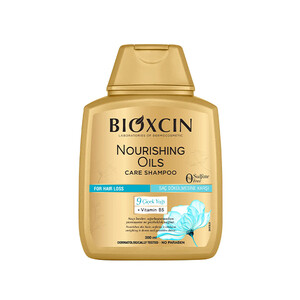شامپو ضدریزش بیوکسین مدل Nourishing Oils با خاصیت مغذی و ترمیم‌کننده فاقد سولفات مناسب موهای خشک و آسیب‌دیده حجم 300ml