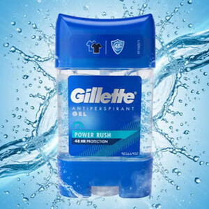 ژل ضد تعریق مردانه ژیلت مدل Power Rush با ماندگاری 48 ساعته ضد لک  و رایحه خنک حجم 70ml