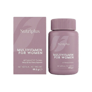 قرص مولتی ویتامین نوتری پلاس مدل Multivitamin for Women مناسب بانوان فاقد گلوتن و لاکتوز جهت افزایش انرژی و سلامت عمومی ۶۰ عددی