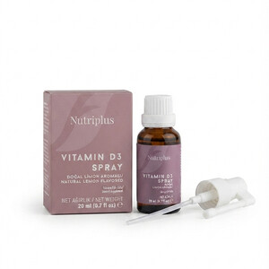 اسپری ویتامین D3 نوتری پلاس مدل Vitamin D3 Spray حاوی ۱۰۰۰IU کولکالسیفرول با طعم طبیعی لیمو حجم 20ml