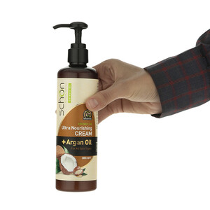 کرم مرطوب‌کننده و مغذی عمیق پمپی شون حاوی روغن نارگیل و روغن آرگان حجم 300ml