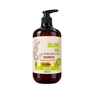 شامپو پمپی شون مدل Olive Oil سری حرفه‌ای بدون نمک مناسب موهای چرب حجم 1000ml