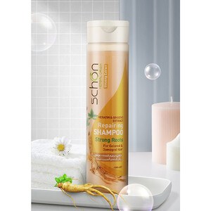 شامپو ترمیم‌کننده شون مدل Ginseng &amp; Keratin مناسب موهای رنگ‌شده و آسیب‌دیده حجم 400ml