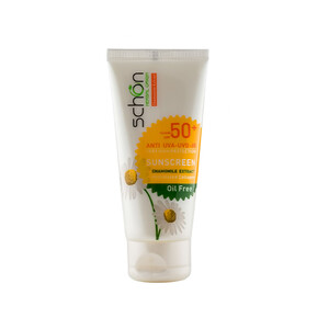 کرم ضدآفتاب بی‌رنگ فاقد چربی شون با SPF50 حاوی عصاره بابونه مناسب پوست چرب و مختلط حجم 50ml