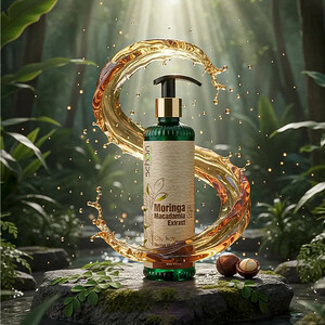 شامپو سر فاقد سولفات و کنترل‌کننده چربی شون مدل Moringa &amp; Macadamia حاوی عصاره مورینگا و روغن ماکادمیا مناسب موهای چرب حجم 300ml