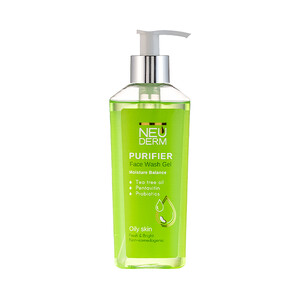 ژل شستشوی صورت ضد جوش و کنترل‌کننده چربی نئودرم مدل Tea Tree Oil حاوی روغن درخت چای مناسب پوست‌های چرب و مختلط حجم 200ml
