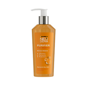ژل شستشوی صورت آبرسان و التیام‌بخش نئودرم مدل Gentle Purifying حاوی آلانتوئین و پروویتامین B5 مناسب پوست‌های نرمال تا خشک حجم 200ml
