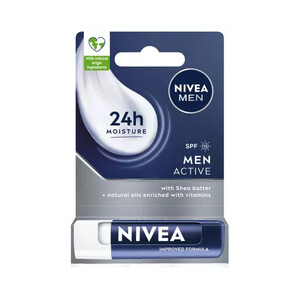 بالم لب مرطوب‌کننده و محافظت‌کننده مردانه نیوآ مدل Active Care با SPF 15 و ماندگاری ۲۴ ساعته وزن 4.8 گرم
