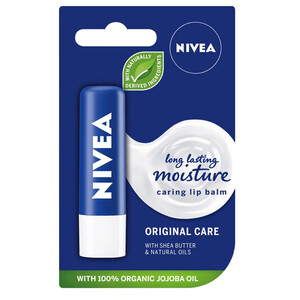 بالم لب مرطوب‌کننده و تغذیه‌کننده ۲۴ ساعته نیوآ مدل Original Care حاوی شی‌باتر با SPF 15 وزن 4.8 گرم