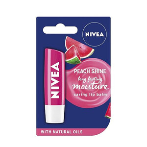 بالم لب نرم‌کننده و درخشان‌کننده نیوآ مدل Watermelon Shine با رنگ صورتی ملایم و SPF 15 وزن 4.8 گرم