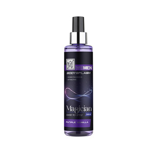 بادی اسپلش خوشبوکننده و آبرسان بدن زنانه مای مدل Magician Purple Vanilla با رایحه گرم و شیرین حجم 220ml