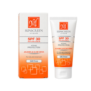 کرم ضد آفتاب بی‌رنگ  فاقد چربی مای مدل Oil-Free با SPF 30  مات‌کننده و مناسب پوست‌های چرب و مختلط حجم 50ml