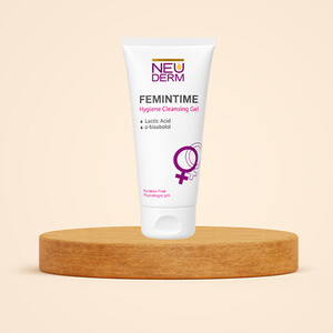 ژل شستشوی بهداشتی بانوان نئودرم مدل Femintime تنظیم‌کننده pH و ضد سوزش حجم 150ml