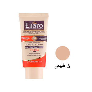 کرم ضدآفتاب رنگی فاقد چربی الارو مدل Foundation Effect با SPF30 پوشش کرم‌پودری رنگ بژ طبیعی حجم 40ml