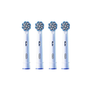 سری مسواک برقی اورال بی مدل Pro Sensitive Clean اصل مناسب دندان و لثه‌های حساس با الیاف دوگانه اولتراتین بسته ۴ عددی